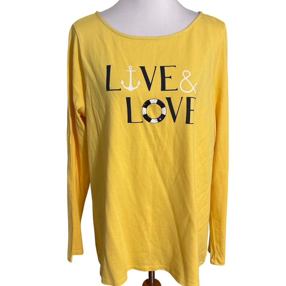 Kim Rogers Yellow Long Sleeve Tee Live Love
